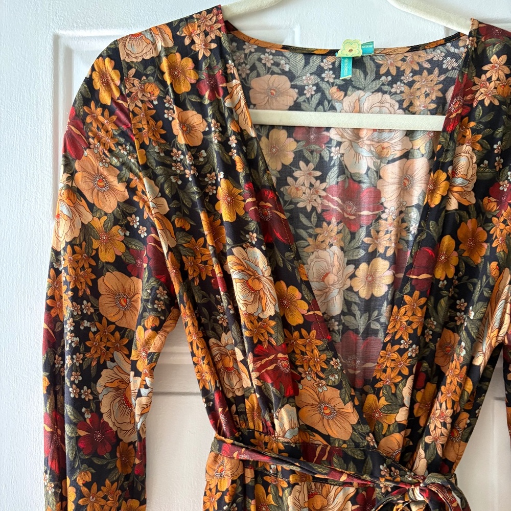 Farm Rio autumn floral Anthropologie dress